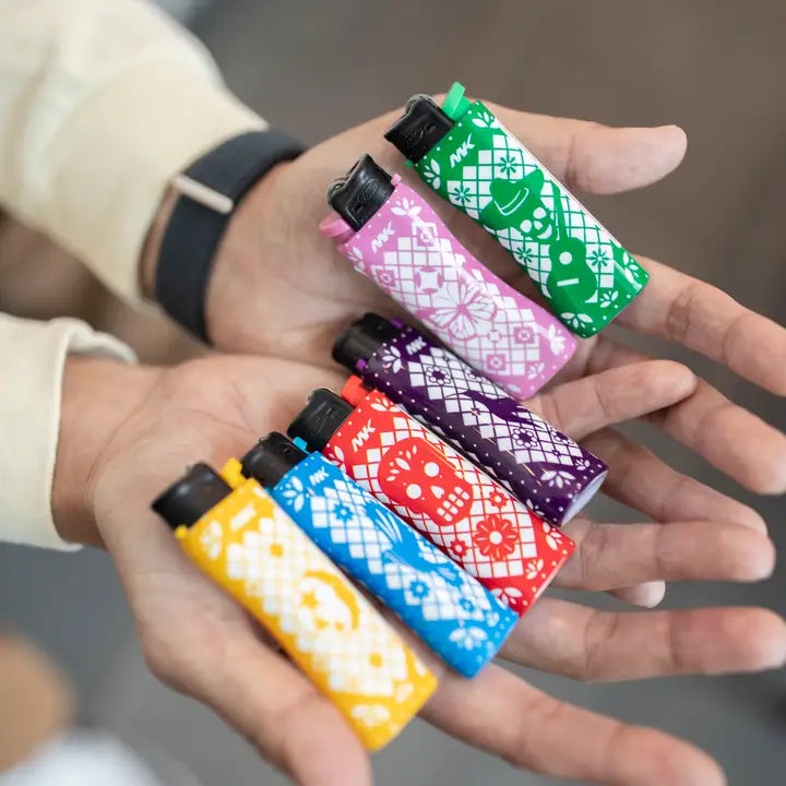 MK Lighter 9G Flint Strike Refillable Lighters Papel Picado(5pcs)