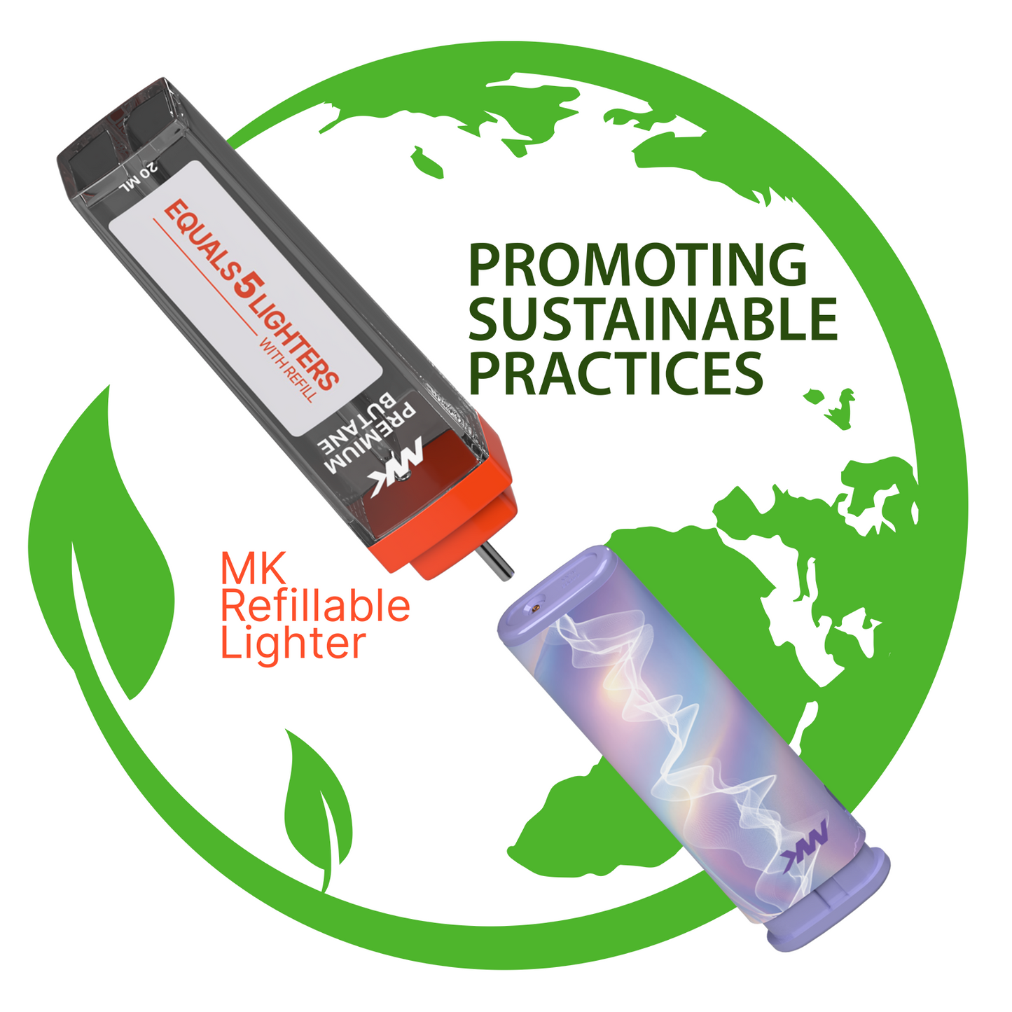 MK Lighter EDMGenre Series, Windproof Flame, Pocket Lighters 50PCs