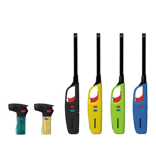 MK Lighters 6PCS Assorted Colors Multi-Purpose Utility Lighters Combo