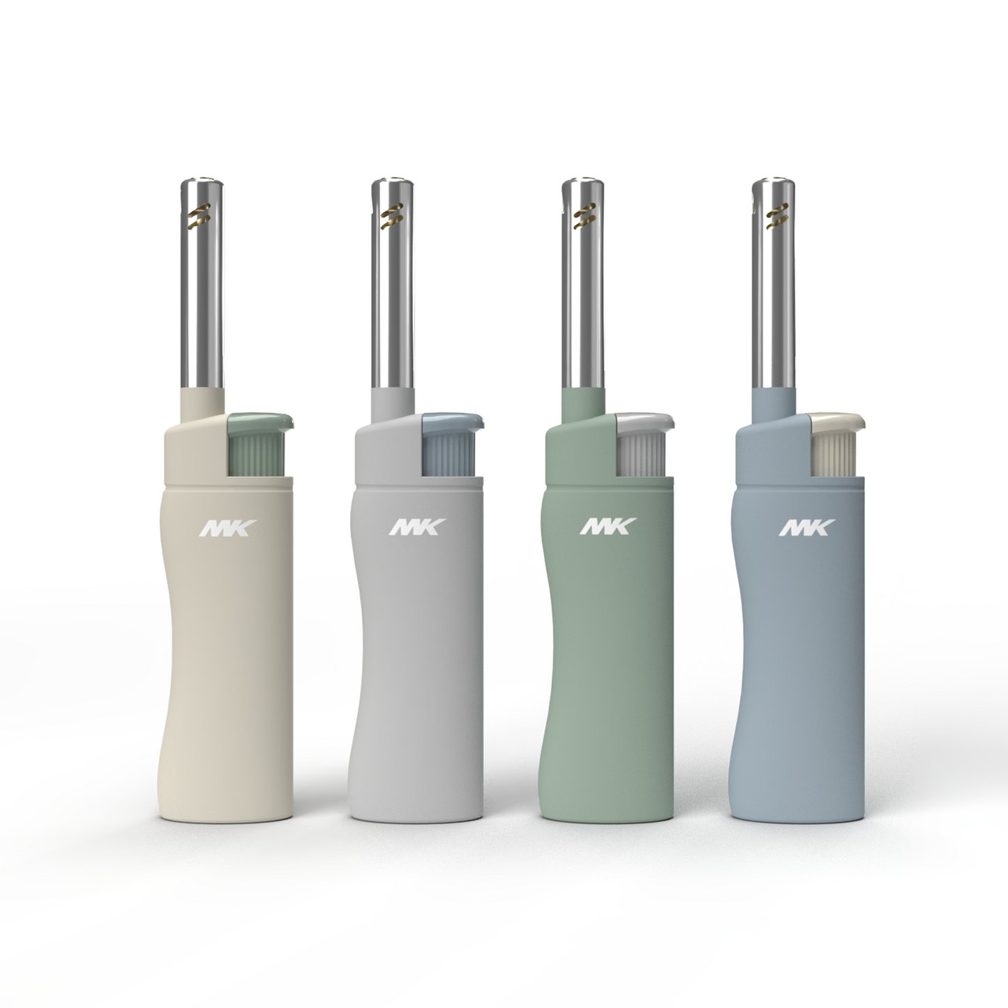 MK Candle Lighter, Butane Refillable Wind-Resistant Flame, 4-Pack for BBQ, Camping, Outdoor Use (Earthy-4PC)