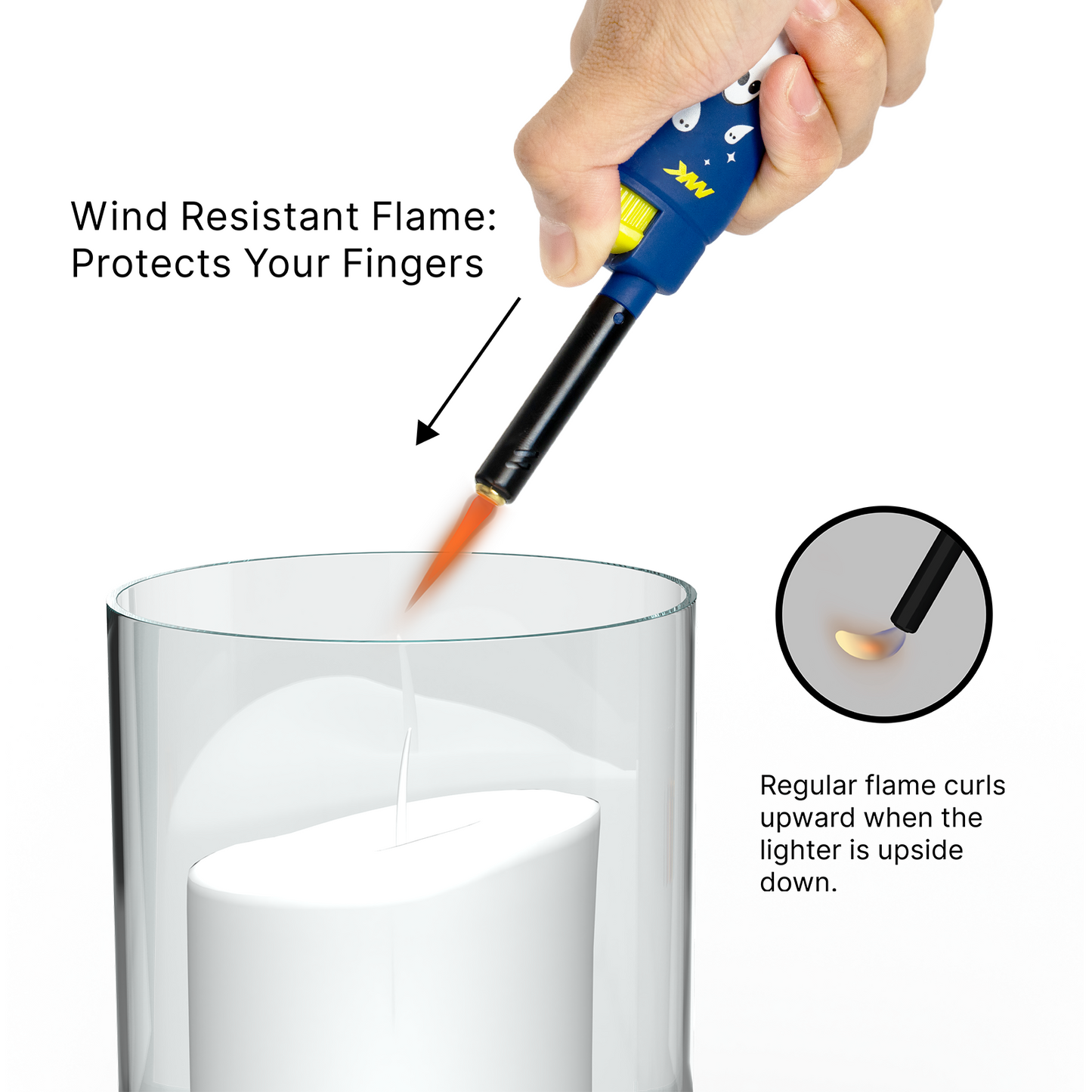 MK Lighter Collector’s Edition Refillable Candle – Multipurpose Jet Flame Butane with Long Wand for Indoor & Outdoor Use Gift Couples Friends Family (Trick or Treat-5PC)