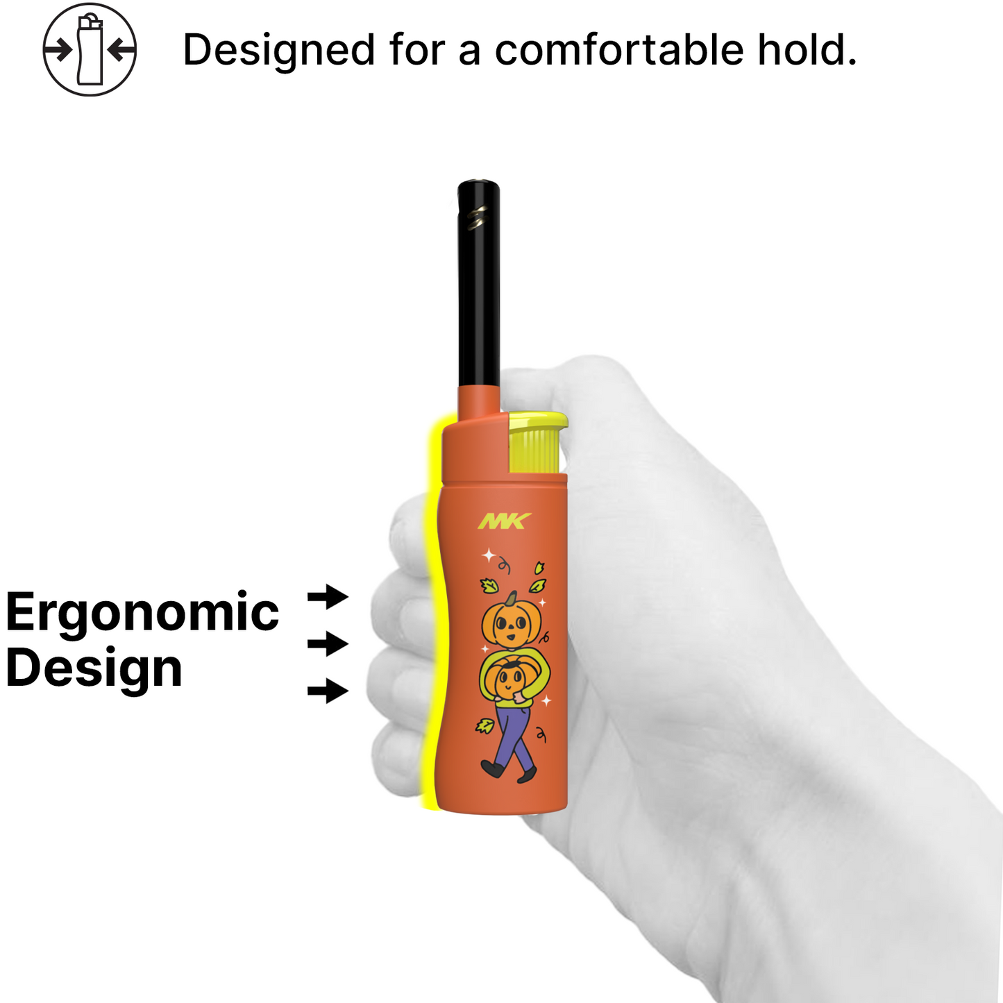 MK Lighter Collector’s Edition Refillable Candle – Multipurpose Jet Flame Butane with Long Wand for Indoor & Outdoor Use Gift Couples Friends Family (Trick or Treat-5PC)