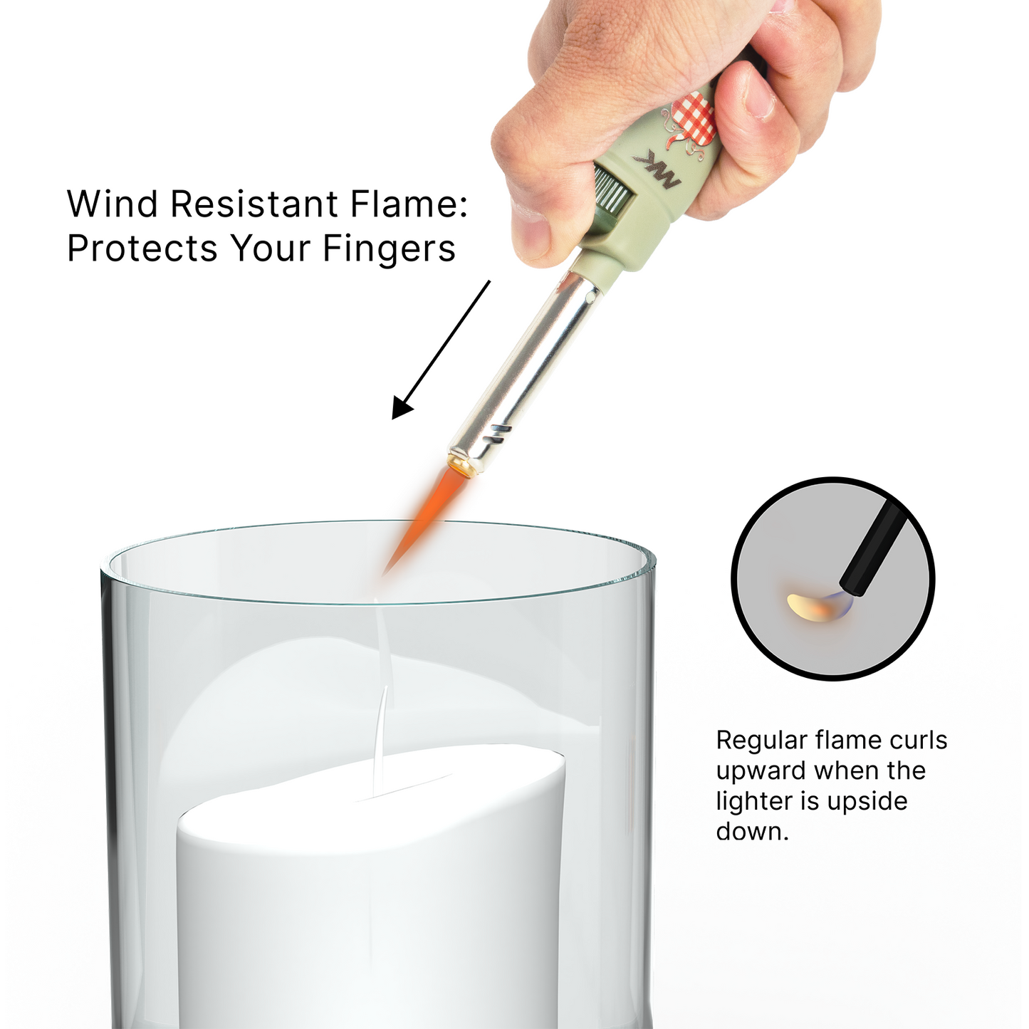 MK Lighter Collector’s Edition Refillable Candle – Multipurpose Jet Flame Butane with Long Wand for Indoor & Outdoor Use Gift Couples Friends Family (Harvest-5PC)