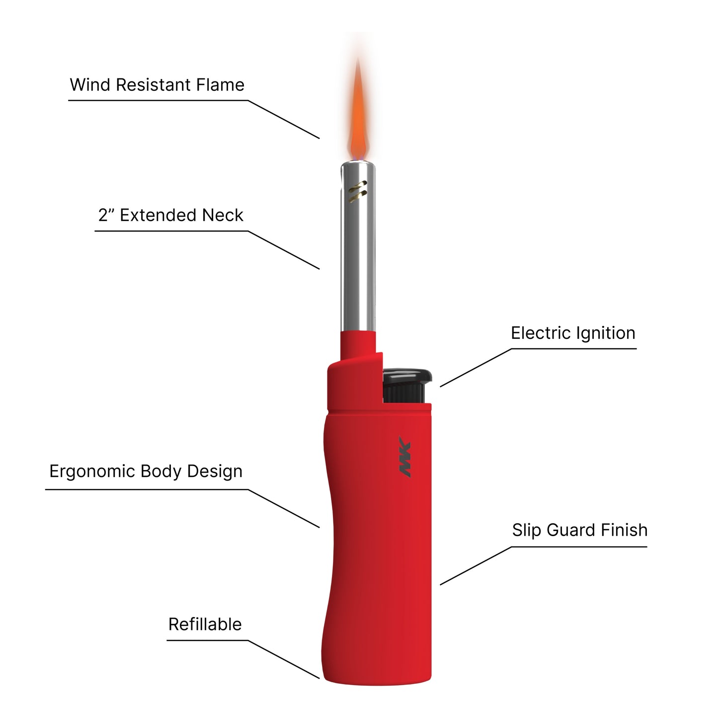 MK Lighter Range Series, Hue Set, Windproof Flame, Mini Utility Lighters (10pcs)
