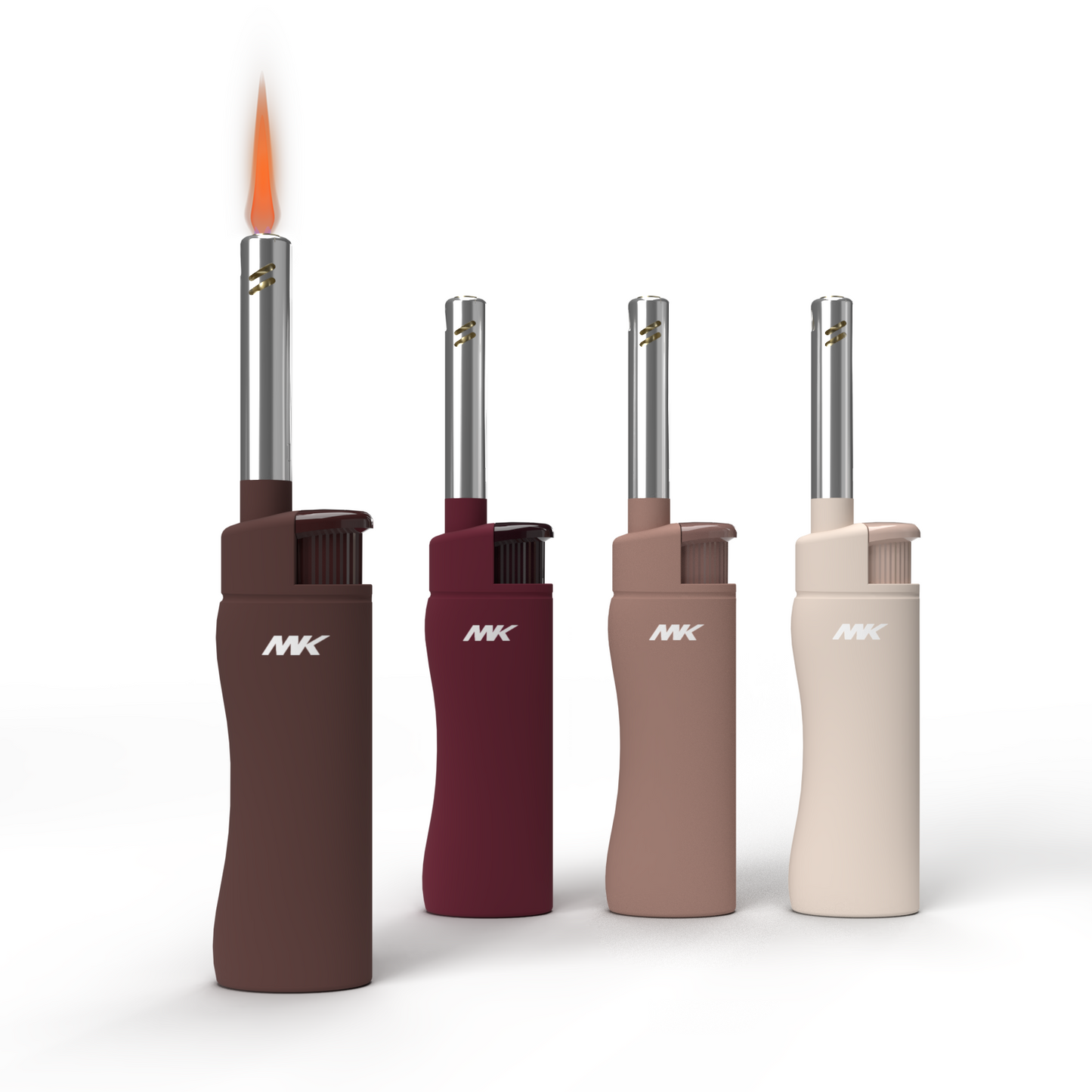 MK Candle Lighter, Butane Refillable Wind-Resistant Flame, 4-Pack for BBQ, Camping, Outdoor Use (Neutral-4PC)