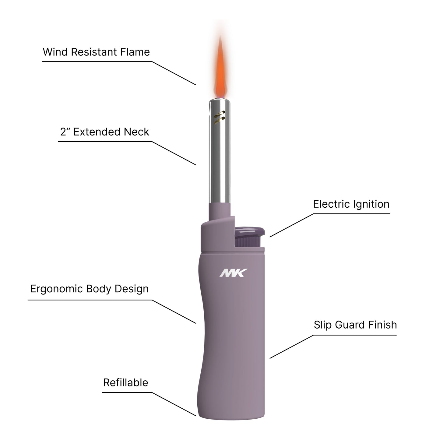 MK Lighter Range Series, Color Set, Windproof Flame, Mini Utility Lighters (10pcs)
