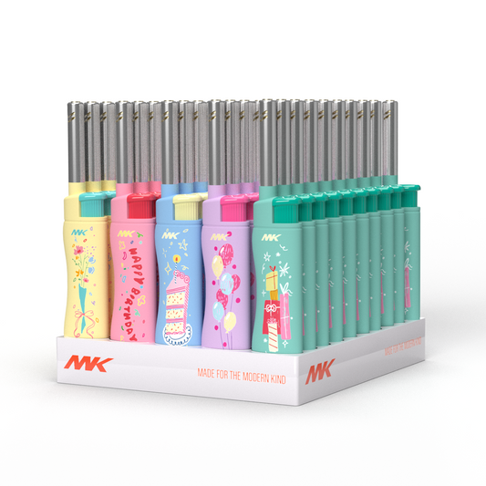 MK Lighter Range Series, BDay Set, Windproof Flame 50PC
