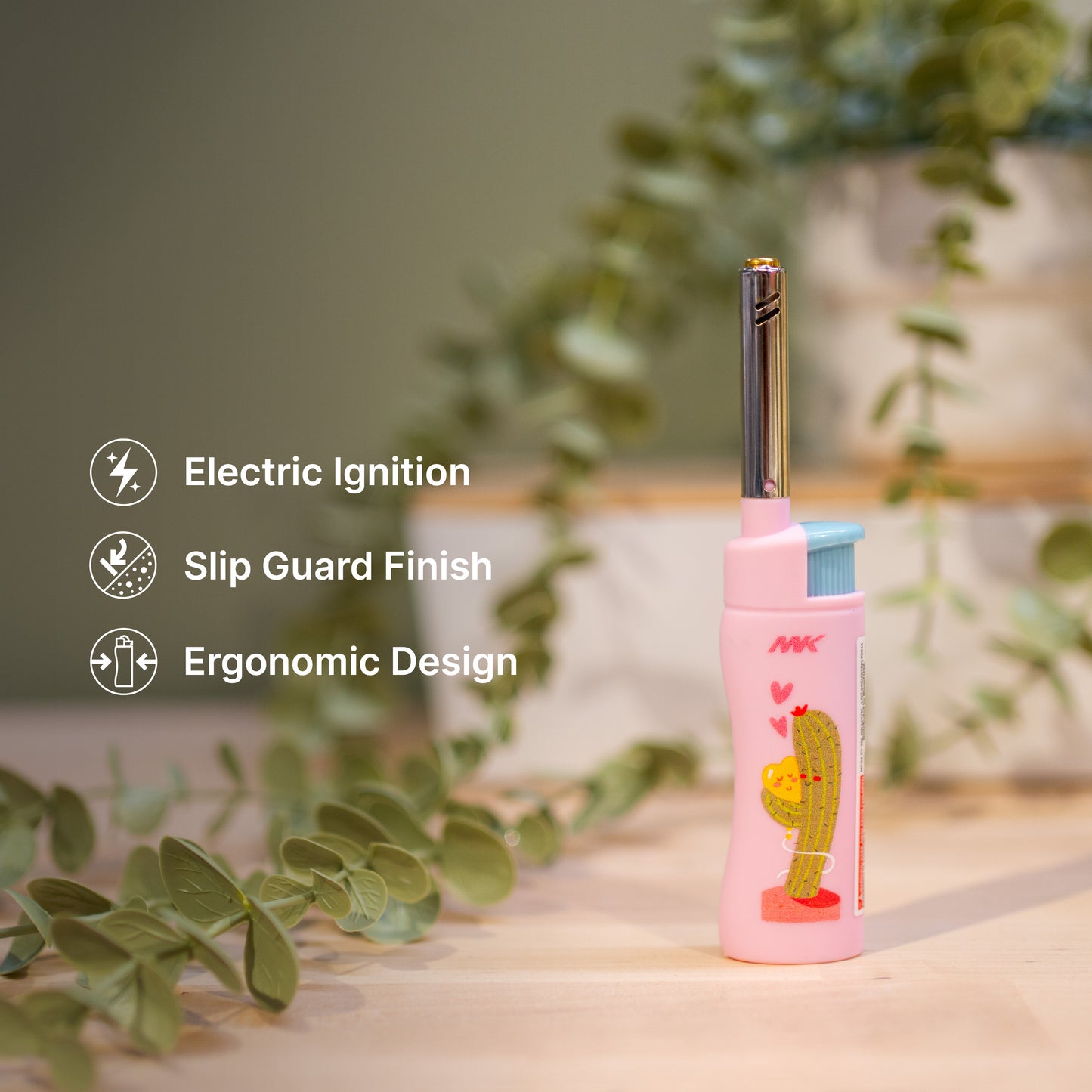 MK Lighter Polar Love Series, Color Set, Windproof Flame, Mini Utility Lighters (4pcs)