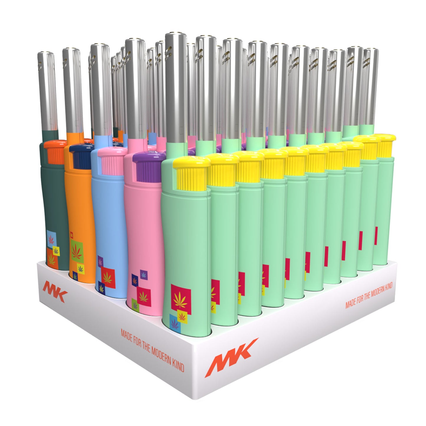 MK Lighter Range Series, Pop Set, Windproof Flame, Mini Utility Lighters (50pcs)