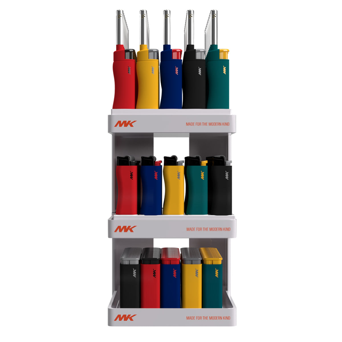 MK Lighter 3 Tier Rack Display 3TD-3BL-9G-JET-01