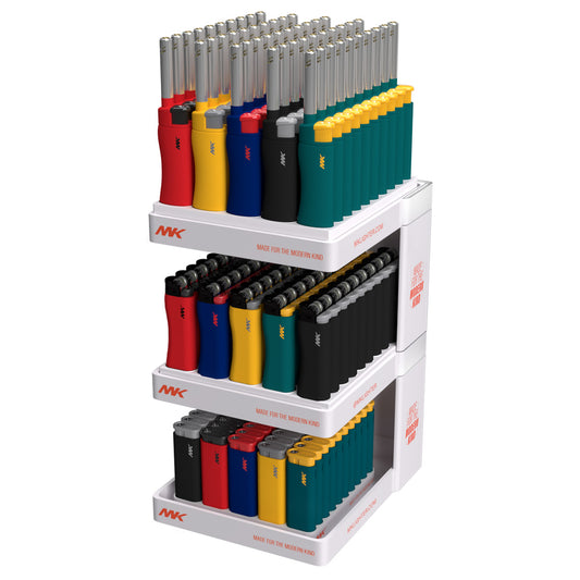MK Lighter 3 Tier Rack Display 3TD-3BL-9G-JET-01