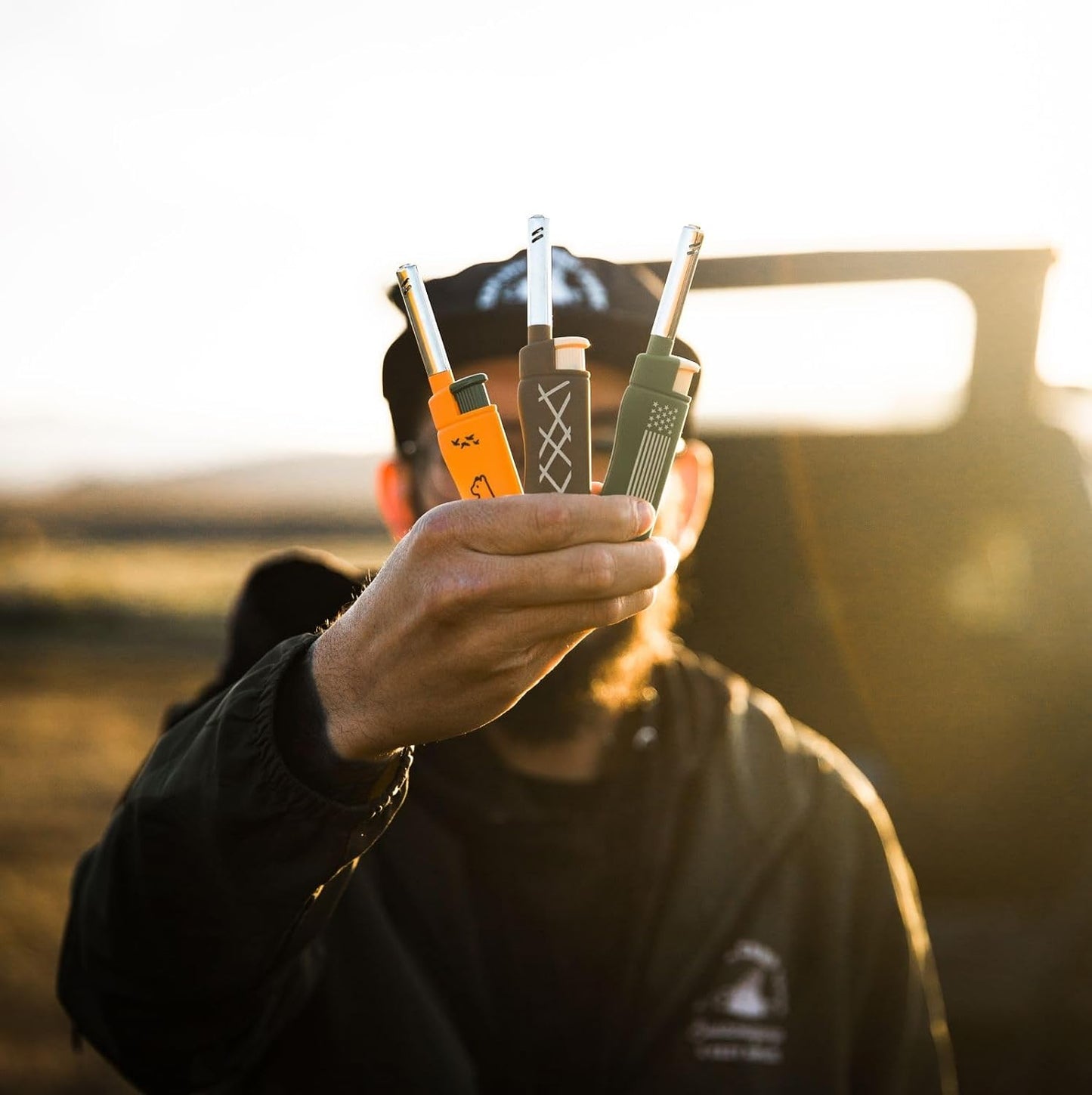 MK Lighter Outdoor Series, Lantern Set, Windproof Flame Mini Utility Lighters (4pcs)