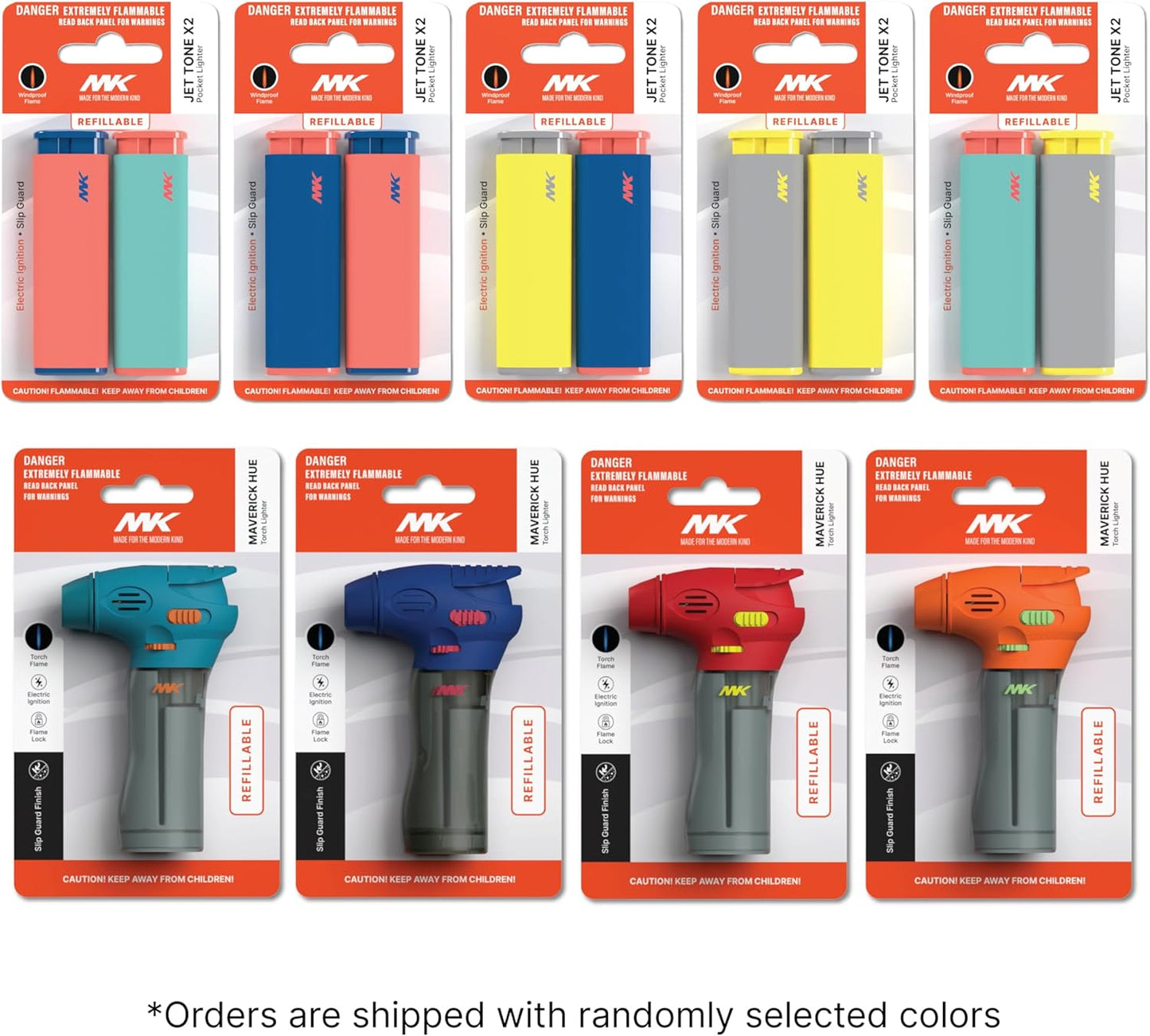 MK Lighter, 5PCS Windproof Utility Lighters Combo