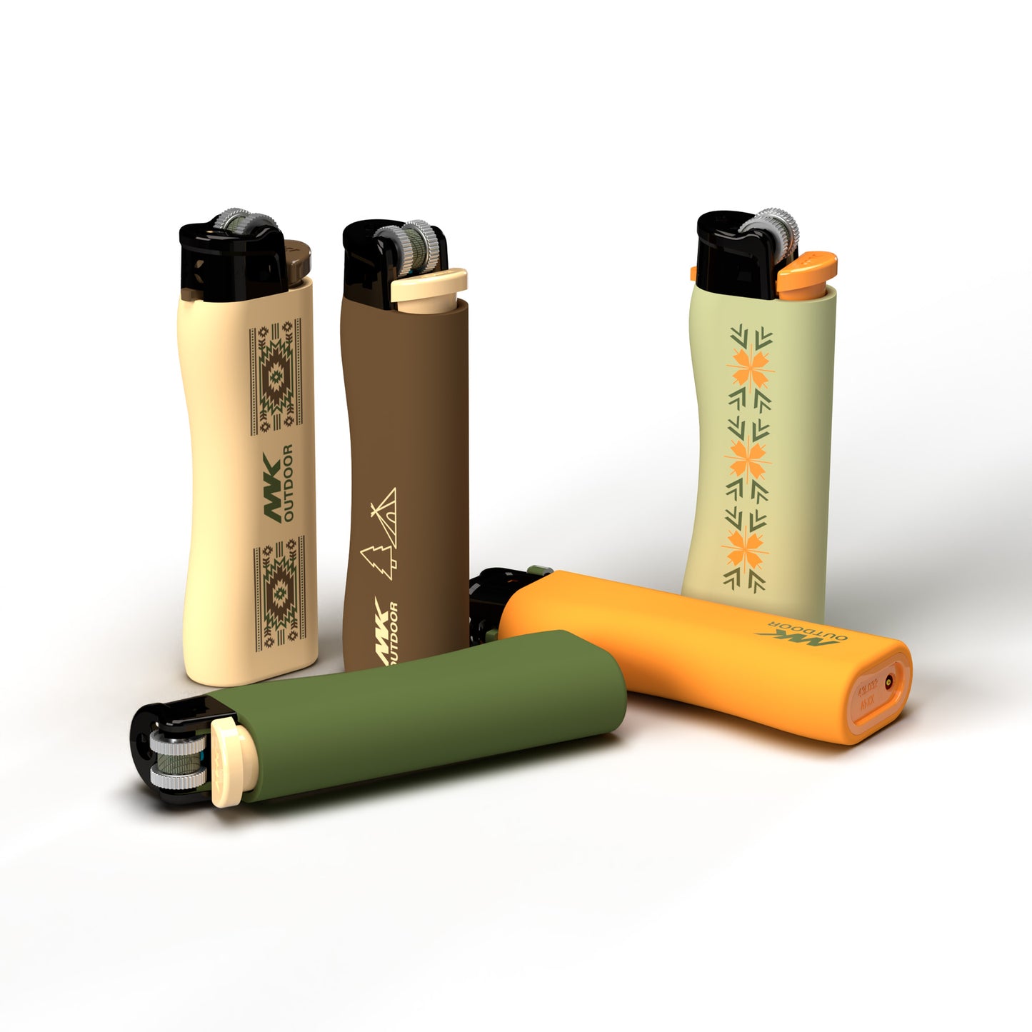 MK Lighter Outdoor Series, Eco Set, Regular Flame, Flint Strike Pocket Lighters (50 pcs)
