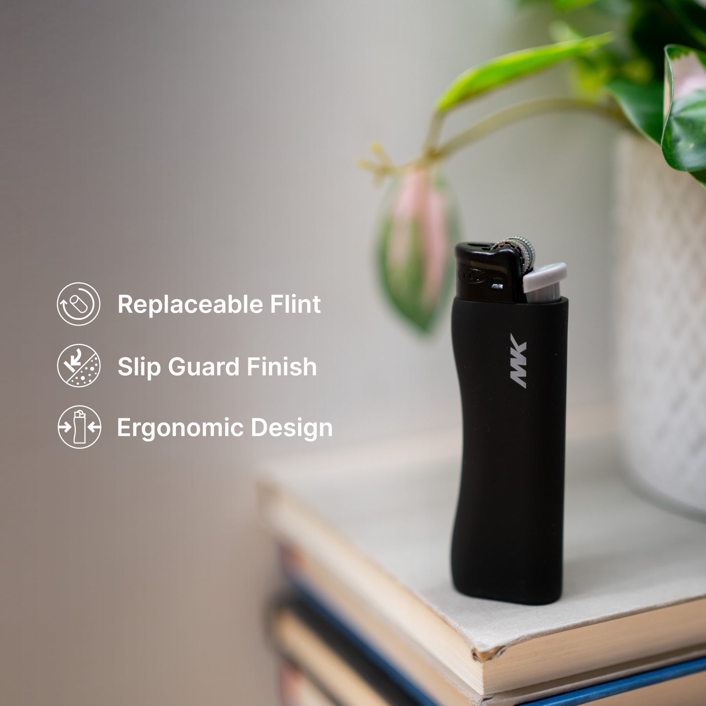 MK Lighter Grip-Pro Series, Regula Flame, 9G Flint Strike Pocket Lighters (Hue Set-10pcs)