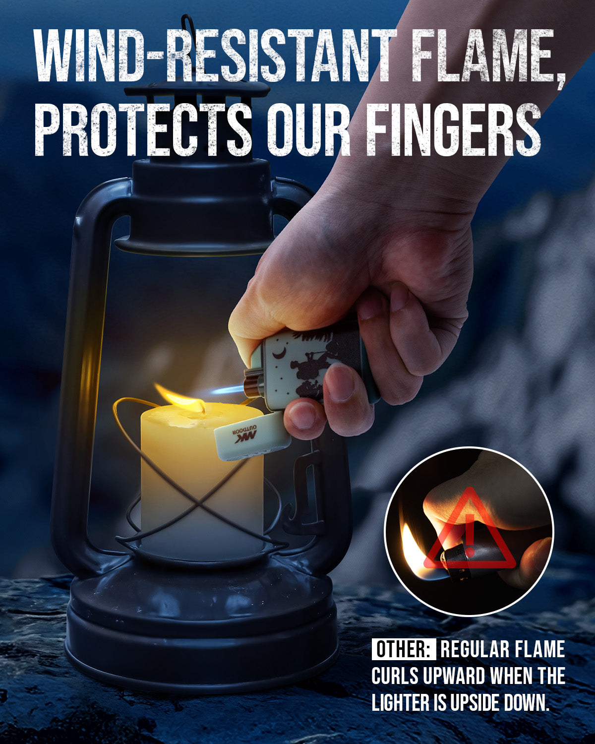 MK Lighter Outdoor Series Camper 5-Pack Assorted Designs, Refillable Butane Tank, Torch Flame, Prepping & Camping Supplies, Survival Lighters (Wild Spirit 5PC)