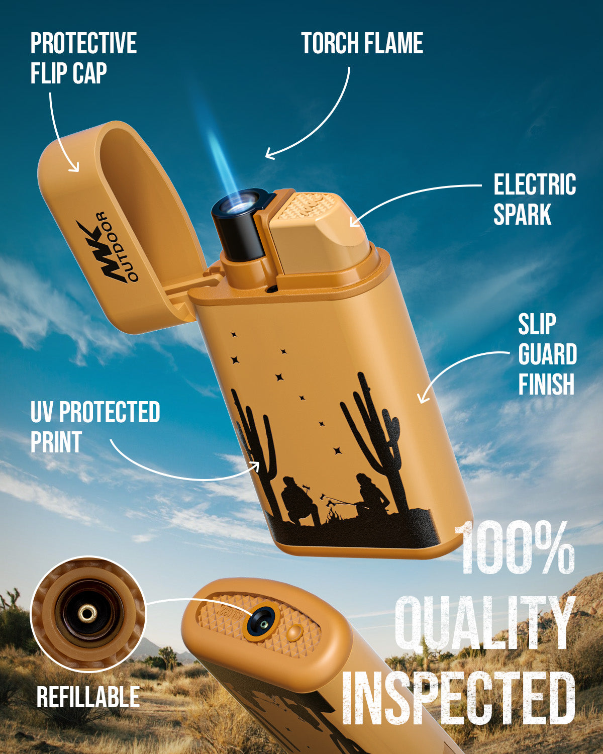 MK Lighter Collect Series, Wild Spirit, Torch Flame Lighter-25PCs