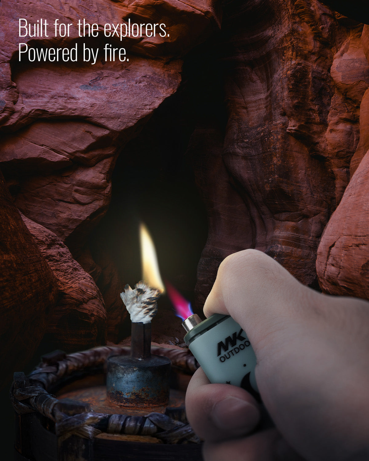 MK Lighter Outdoor Series Alpine Set 5-Pack Assorted Design Multipurpose Refillable, Windproof Flame, Slip Guard Candle & BBQ, Prepping & Camping Supplies, Survival Lighters (Trail Blazer 5PC)