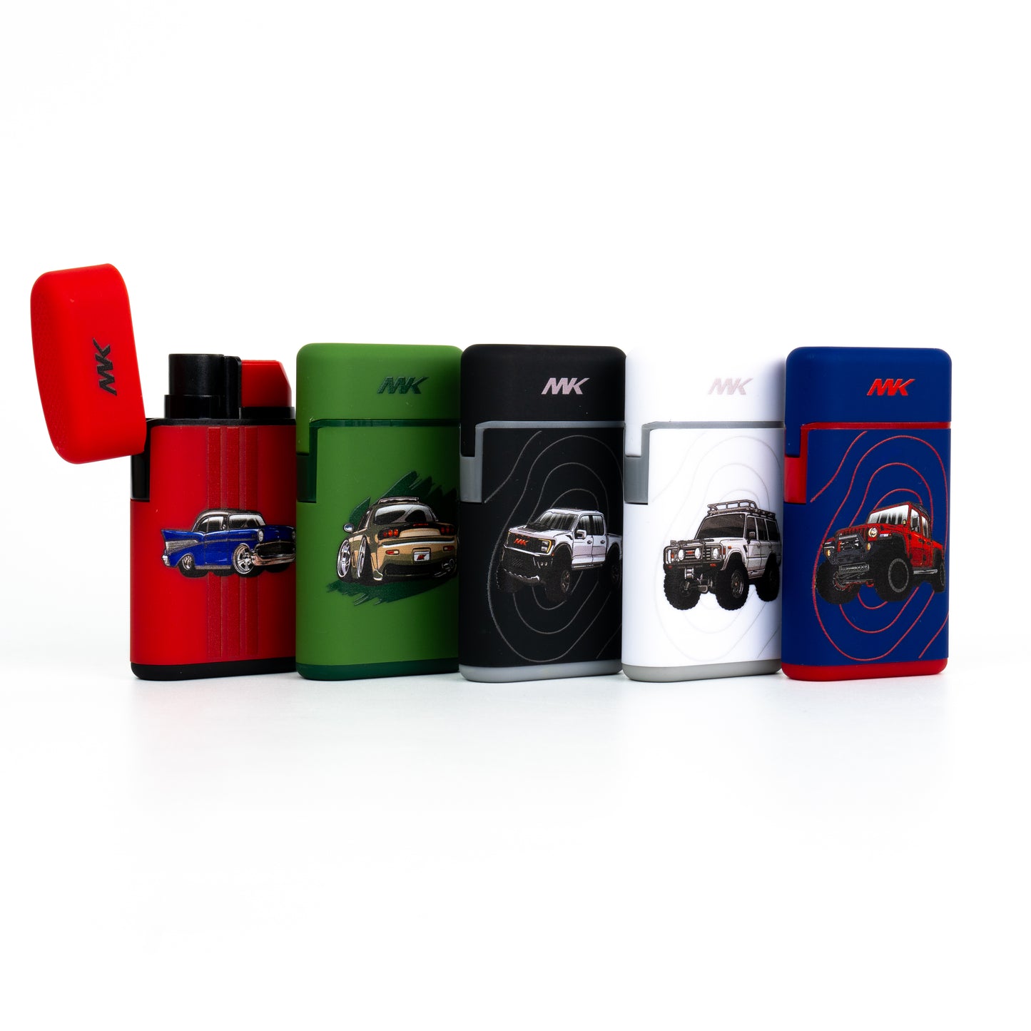 MK Lighter Windproof Torch Flame Lighter ā Stylish Chibi Vehicle Design, Refillable and Durable for All Weather Conditions