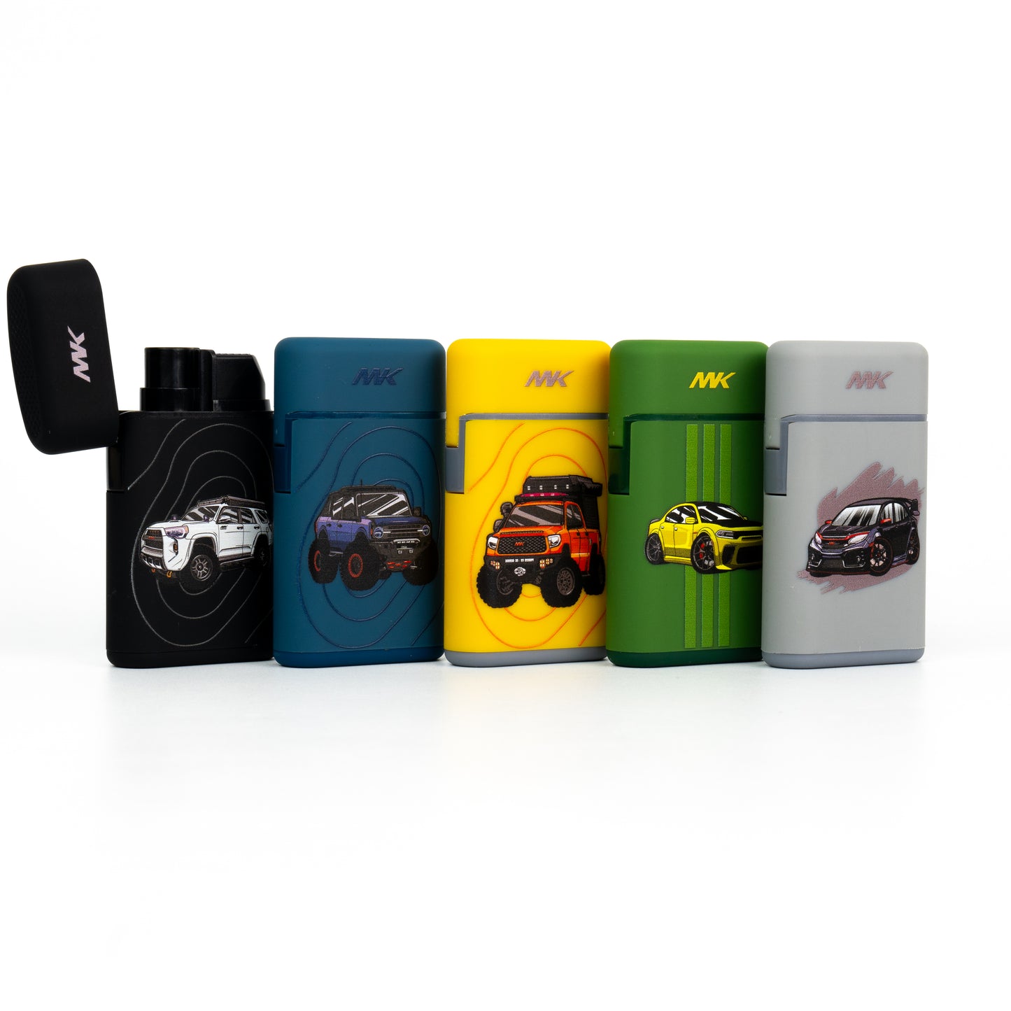 MK Lighter Windproof Torch Flame Lighter ā Stylish Chibi Vehicle Design, Refillable and Durable for All Weather Conditions