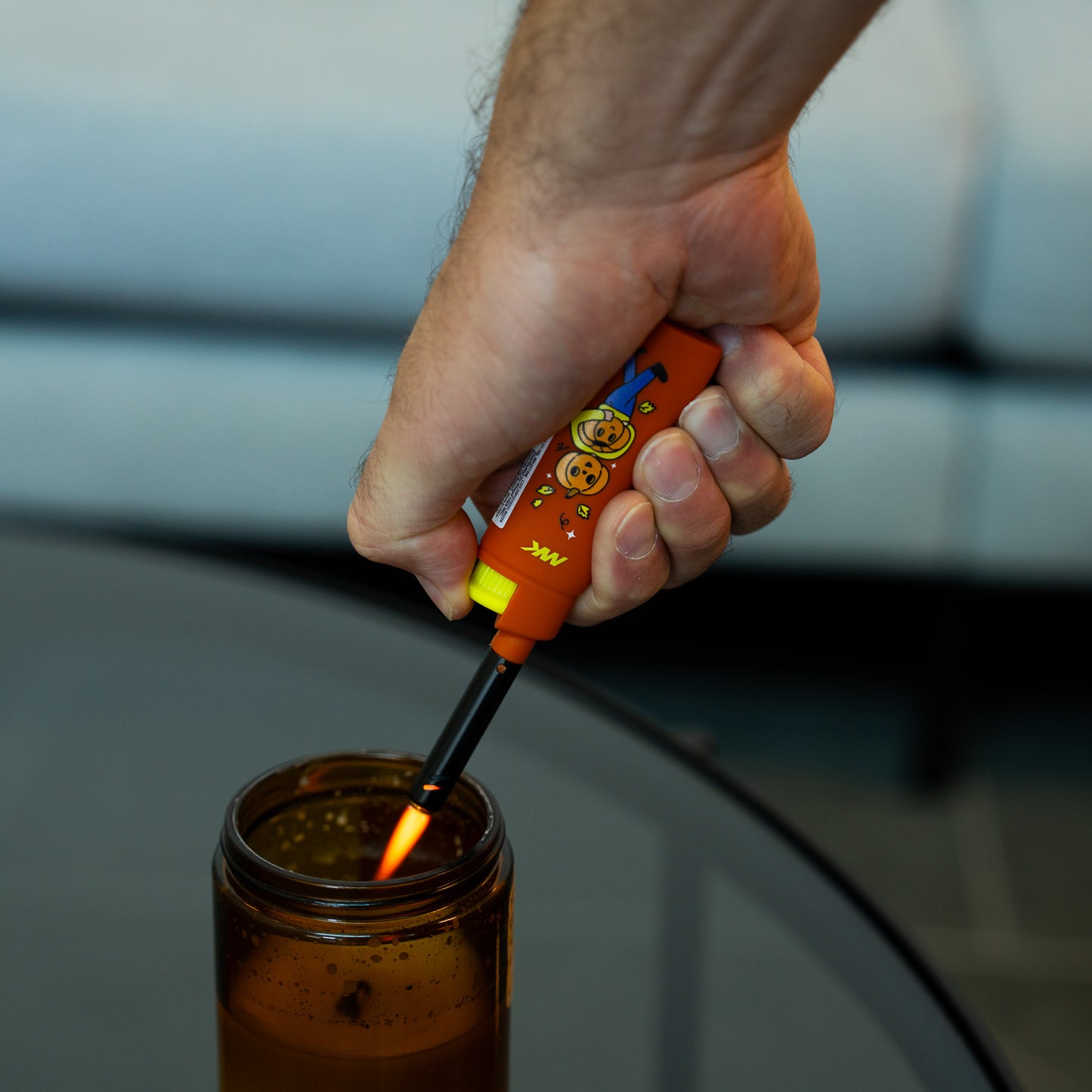 MK Lighter Collector’s Edition Refillable Candle – Multipurpose Jet Flame Butane with Long Wand for Indoor & Outdoor Use Gift Couples Friends Family (Trick or Treat-5PC)