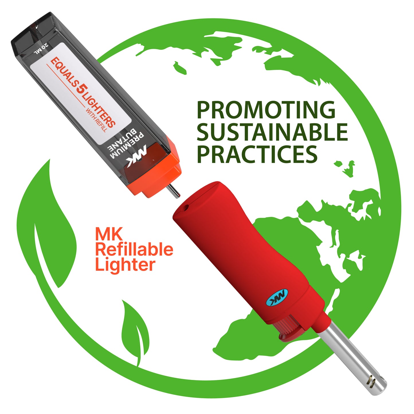 MK Lighter Range Series, Color Set, Windproof Flame, Mini Utility Lighters (10pcs)