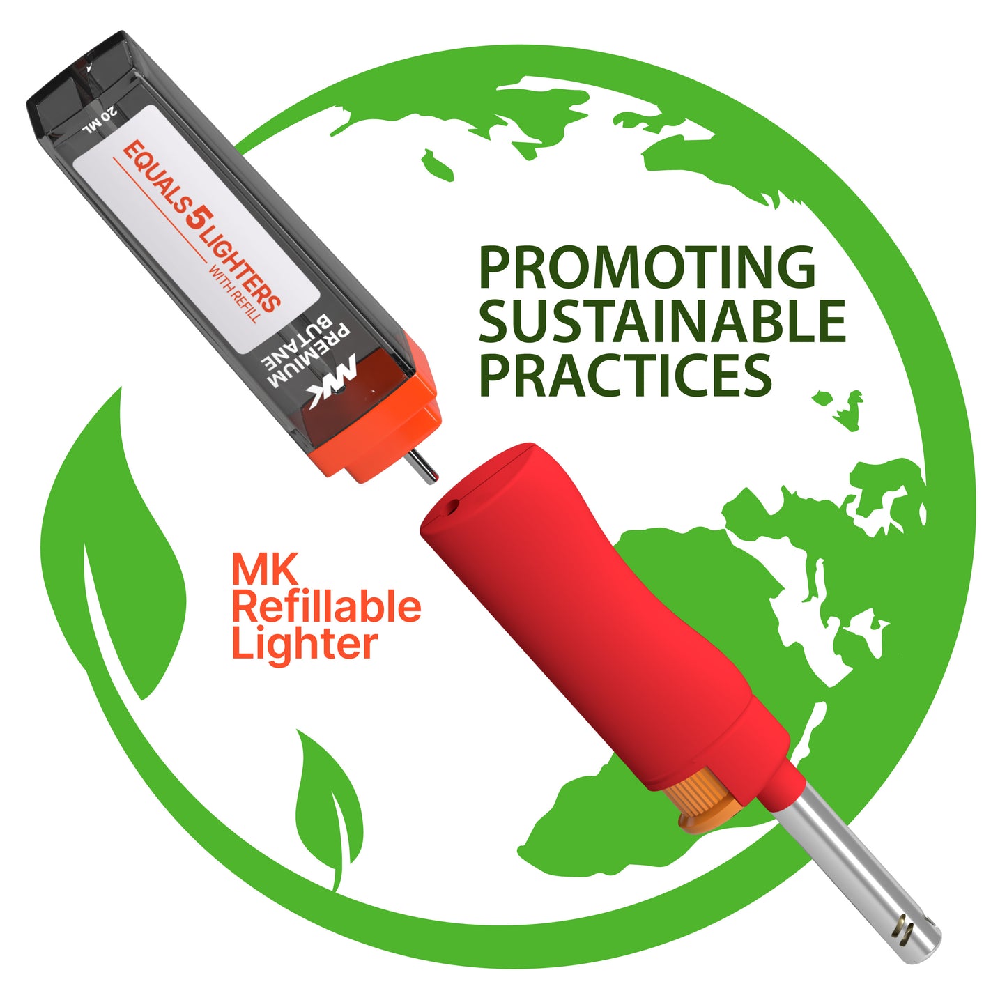 MK Lighter Range Series, NBR Set, Windproof Flame Mini Utility Lighters (12pcs)