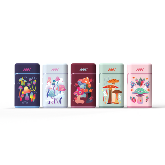 MK Lighter 5-Pack Torch Flame Pocket Lighters, Refillable and Multipurpose, Ideal for Candles, BBQ, Camping, and Everyday Use (Myco-Cosmo-5PC)