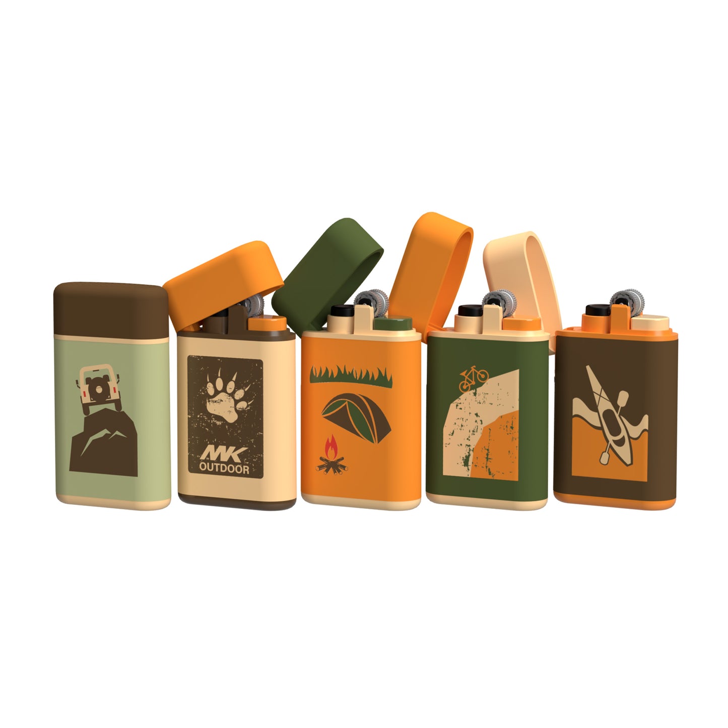 MK Lighter Outdoor Series, Camper Set F, Torch Flame Lighter 25PC