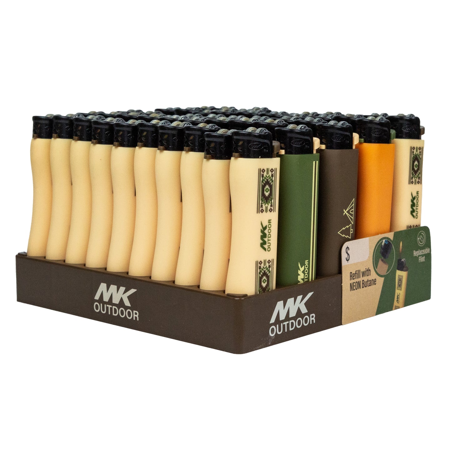 MK Lighter Outdoor Series, Eco Set, Regular Flame, Flint Strike Pocket Lighters (50 pcs)