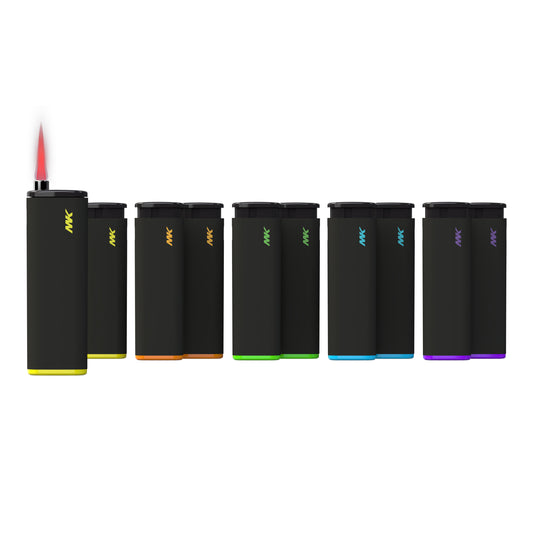 MK Lighter Jet Series, Black Set, Windproof Flame, 10PCS Multipurpose Utility Lighters