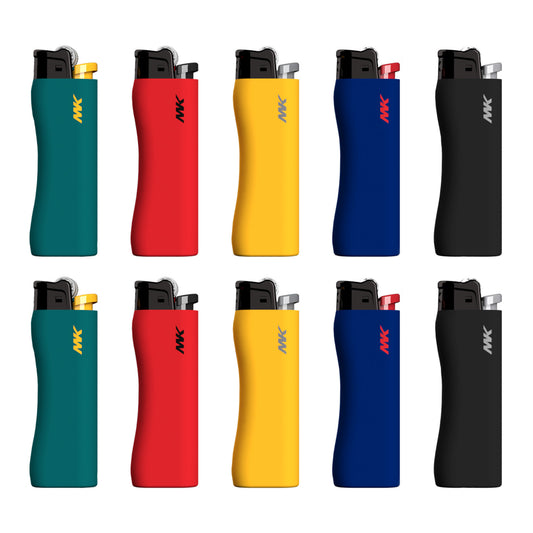 MK Lighter Grip-Pro Series, Regula Flame, 9G Flint Strike Pocket Lighters (Hue Set-10pcs)