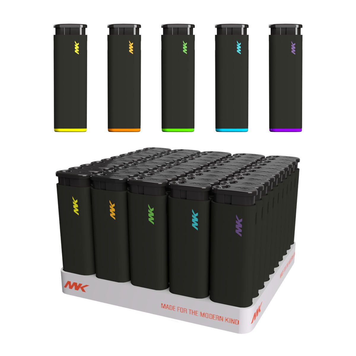 MK Lighter Jet Series, Black Set, Windproof Flame, 50PCS Multipurpose Utility Lighters