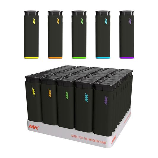 MK Lighter Jet Series, Black Set, Windproof Flame, 50PCS Multipurpose Utility Lighters