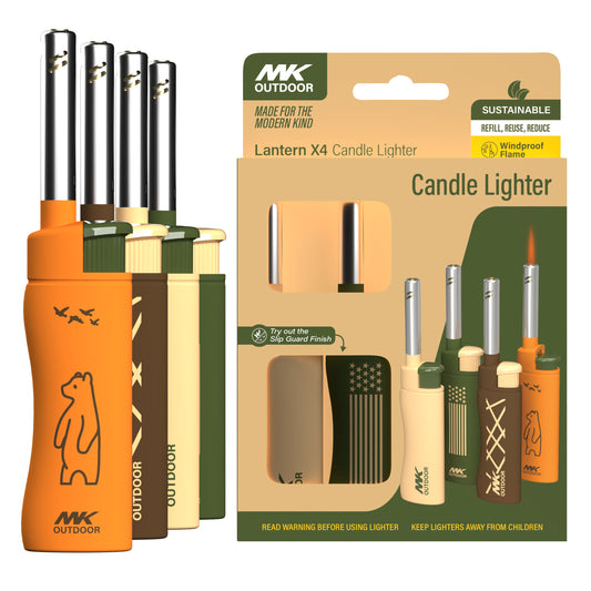 MK Lighter Outdoor Series, Lantern Set, Windproof Flame Mini Utility Lighters (4pcs)