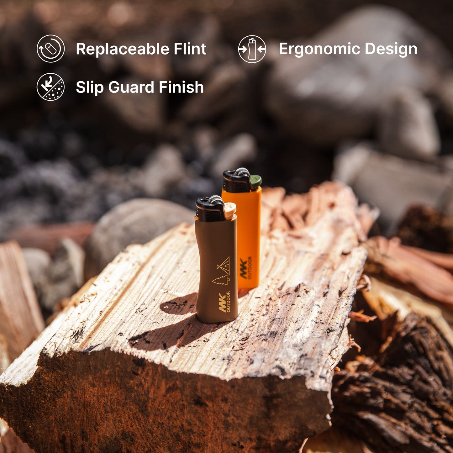 MK Lighter Outdoor Series, Eco Set, Regular Flame, Flint Strike Pocket Lighters (50 pcs)