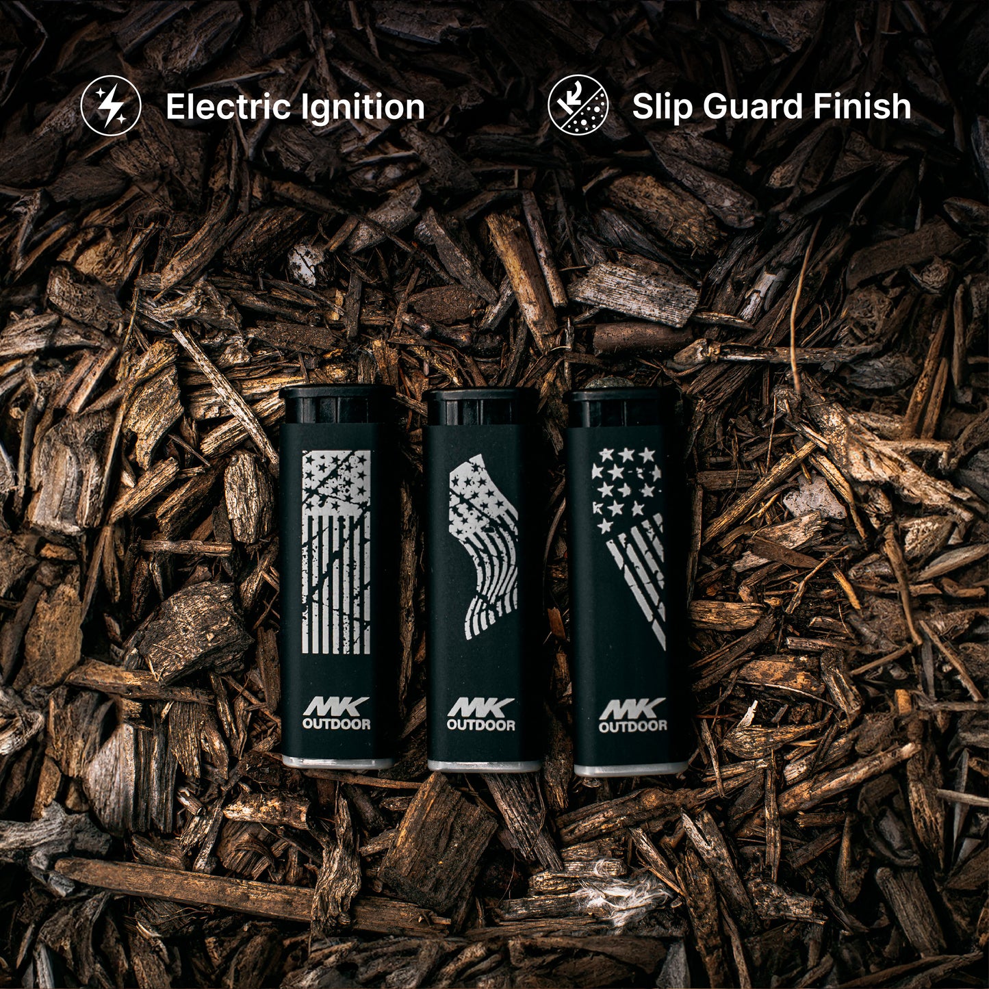 MK Lighter Outdoor Series, Alpine Set, Windproof Flame, Pocket Lighters (Freedom 50pcs)