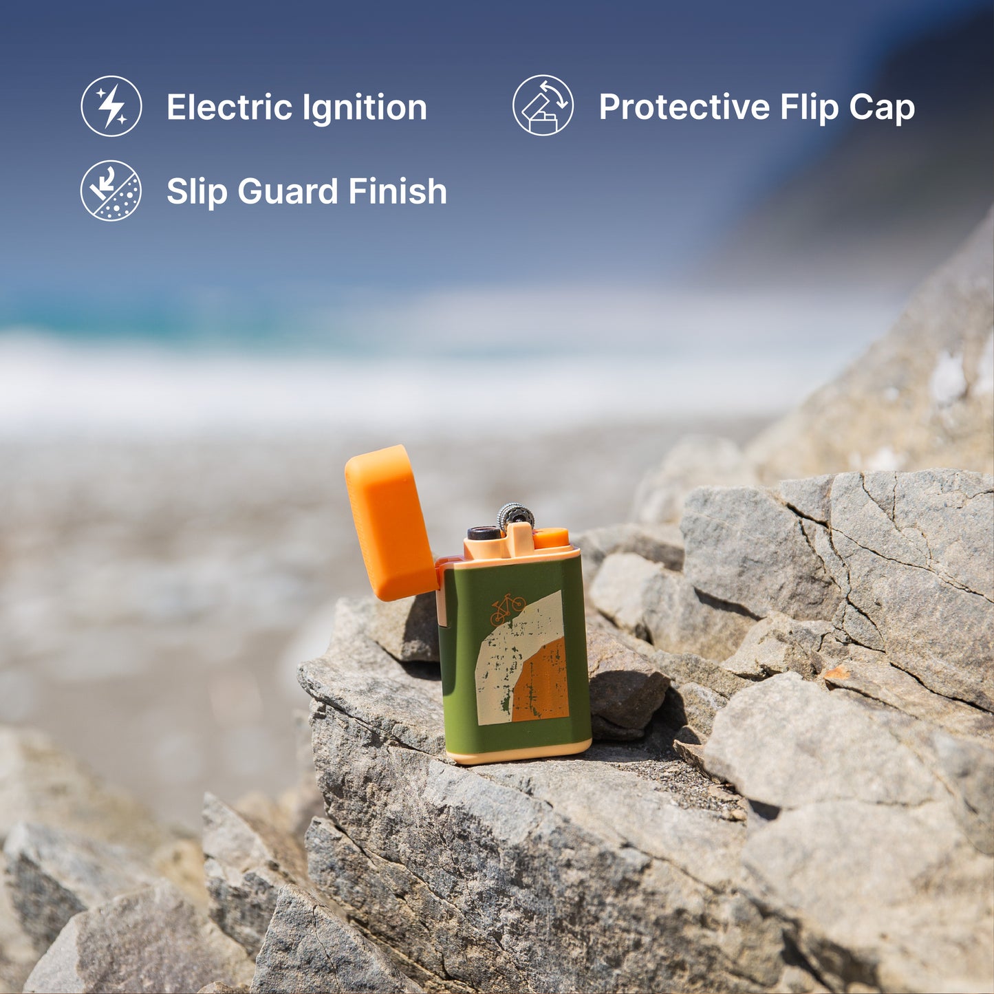 MK Lighter Outdoor Series, Camper Set, Torch Flame Pocket Lighters (Camper F 4pcs)