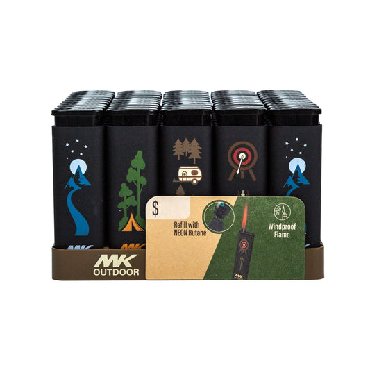 MK Lighter Outdoor Series, Alpine Set, Windproof Flame, Pocket Lighters (Outdoorsmen 50pcs)