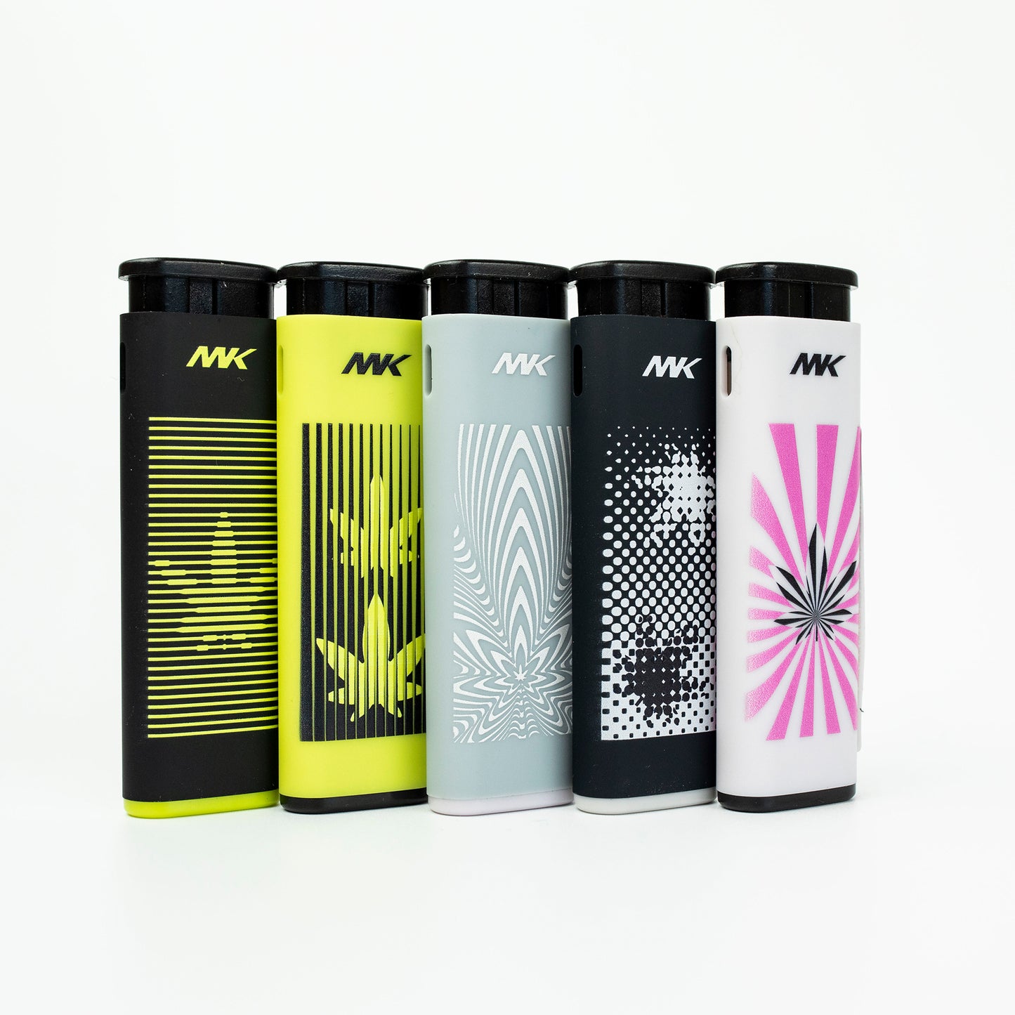 MK Lighter Jet Series, Windproof Flame, Pocket Lighters (Leaf Set-5pcs)