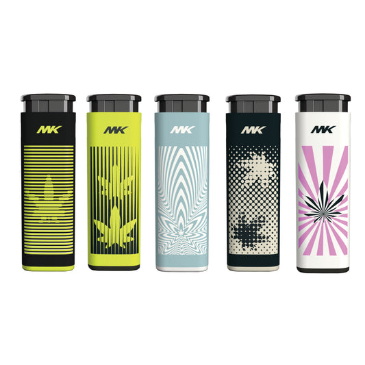 MK Lighter Jet Series, Windproof Flame, Pocket Lighters (Leaf Set-5pcs)
