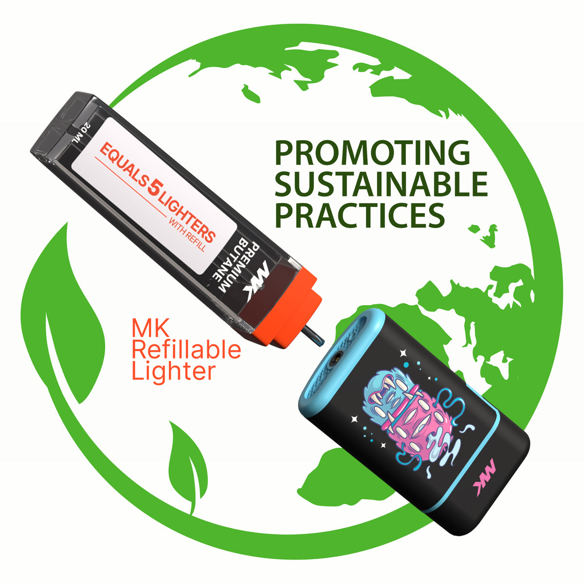 MK Lighter Collect Series, trippy, Torch Flame Lighter-25PCs