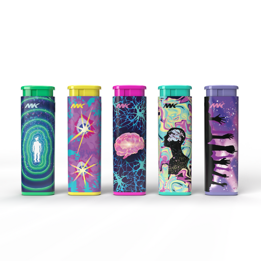 MK Wind Proof Jet Flame Lighters, 5PCS Striking Design, Ideal as Lighters for Candle, Camping, Outdoor use, Butane Refillable Lighter (Emotion-5PC)