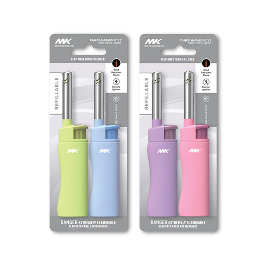 MK Lighter Harmony Series, juego de colores, llama a prueba de viento, encendedores utilitarios mini (4 unidades)