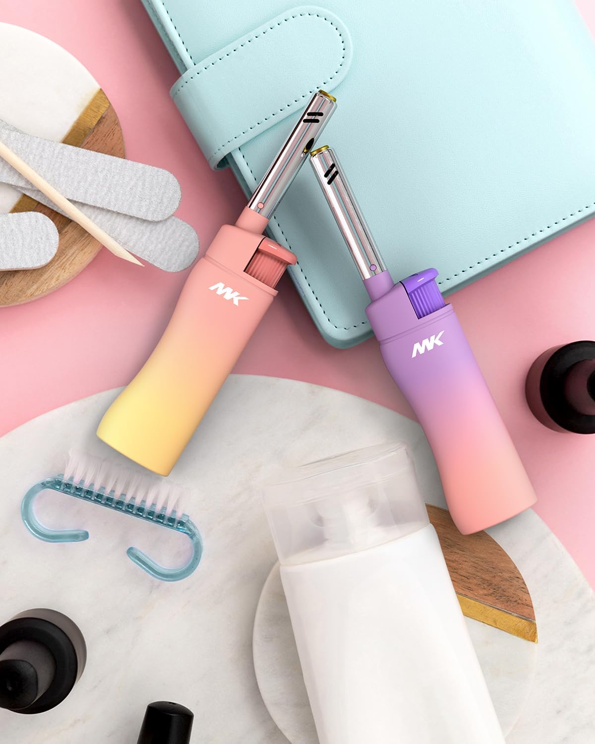 MK Lighter Collector’s Edition Refillable Candle – Multipurpose Jet Flame Butane with Long Wand for Indoor & Outdoor Use Gift Couples Friends Family (Dreamy-5PC)