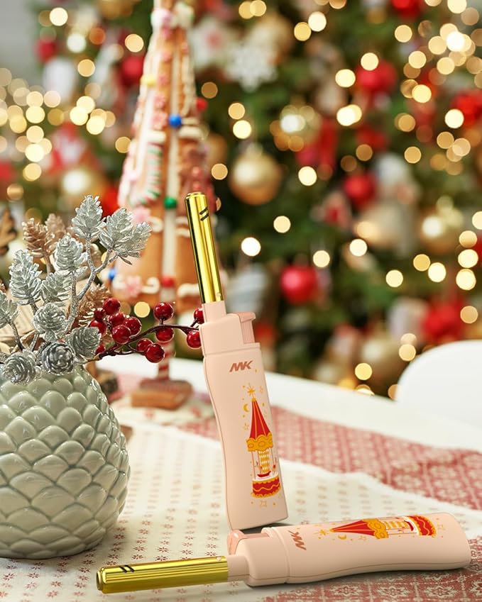 MK Lighter Xmas Series, Pastel Set, Windproof Flame, Mini Utility Lighters (50pcs)