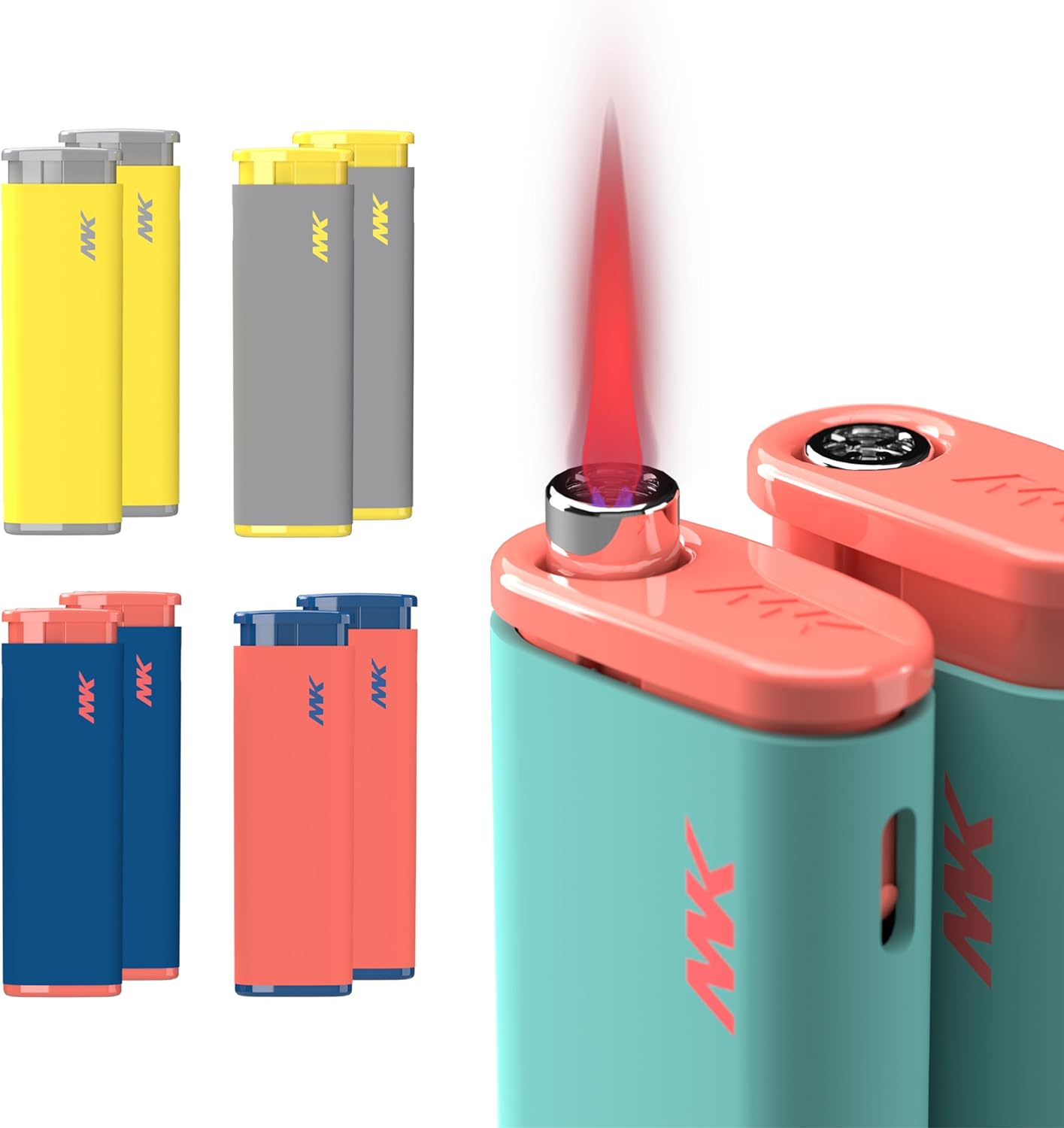 MK Lighter Jet Series, Windproof Flame, Pocket Lighters (Tone Set-6pcs)