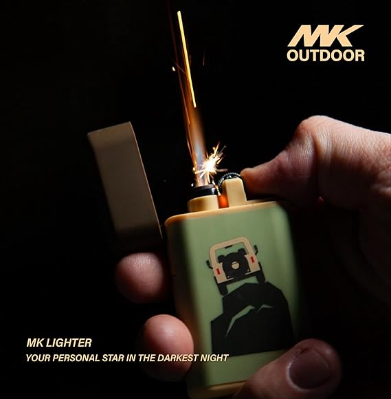 MK Lighter Outdoor Series, Camper Set, Torch Flame Pocket Lighters (Camper F 4pcs)