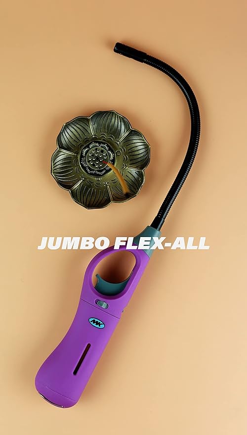 MK Lighter Flex All Jumbo Set,  Regular Flame, Extra Long Flexible Neck Utility Lighters (4pcs)