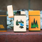 MK Lighter Outdoor Series, Camper Set, Torch Flame Pocket Lighters (Camper E 4pcs)